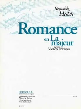 Hahn R. Romance en la Majeur Violon | Tout juste arrivé