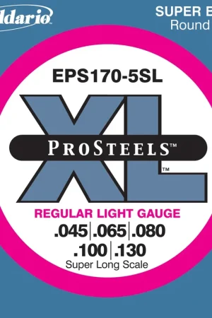 Jeu de Cordes Basse D'addario EPS170-5SL Prosteel File Rond 45/130 | Best-seller