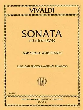 Vivaldi A. Sonate MI Mineur RV40 Alto | Super prix