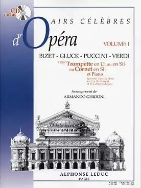 Airs Celebres D'opera Vol 1 Trompette OU Cornet | Commandez maintenant