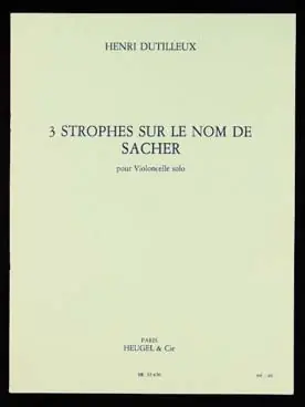 Bon prix - Dutilleux H. Strophes Sur le Nom de Sacher Violoncelle Solo