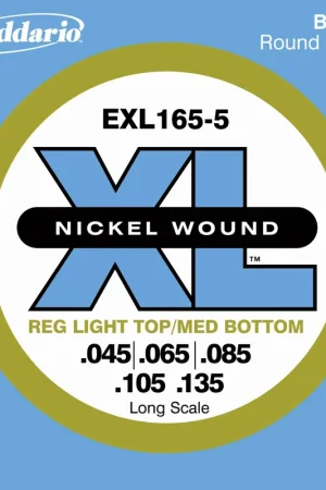 À ne pas manquer | Jeu de Cordes Basse D'addario EXL165-5 File Rond Nickel 45/135