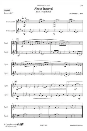 Lopez A. About Interval Trompettes - Petit prix