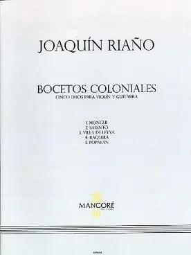 Nouveau en boutique - Riano J. Bocetos Coloniales Violon et Guitare