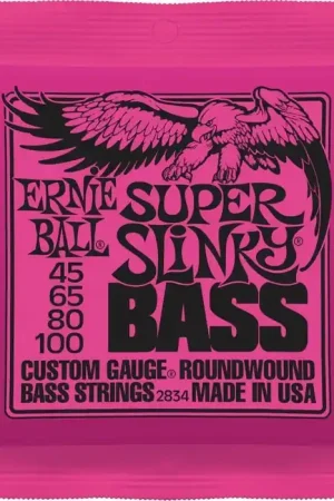 Jeu de Cordes Basse Ernie Ball 2834 Super Slinky Bass 45-100 | Disponible