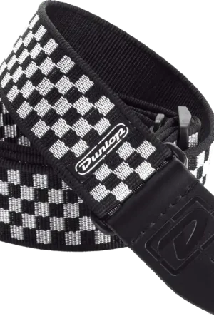 Tout juste arrivé | Sangle Dunlop échiquier Noir D38-31BK