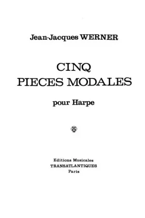 Werner J.j. Pieces Modales Harpe - Commandez dès aujourd'hui