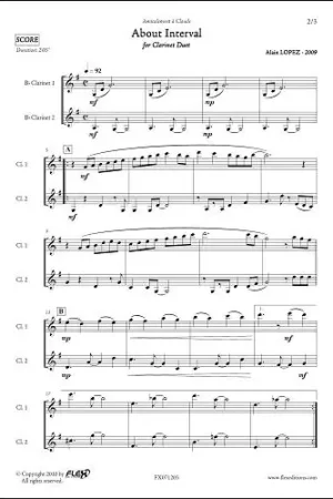 Incontournable - Lopez A. About Interval Clarinettes