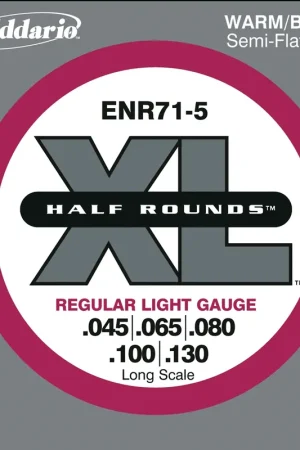 Jeu de Cordes Basse D'addario ENR71-5 File 1/2 Rond 45/130 - Commandez en ligne