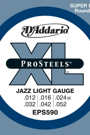 Tout juste disponible | Jeu de Cordes D'addario EPS590 12/52 Prosteel File Rond