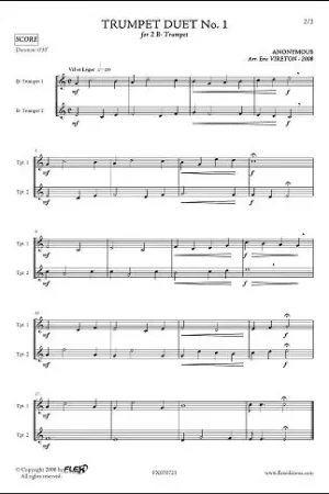 Produit phare | Anonymous Trumpet Duet N°1 Trompettes