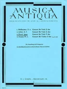 Ne manquez pas cette offre - Pleyel I. Concerto OP 31 en RE Majeur Alto