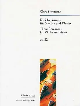 Très demandé | SCHUMANN-WIECK C. 3 Romances OP 22 Violon