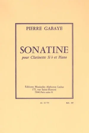 Tout juste disponible | Gabaye P. Sonatine Clarinette Sib